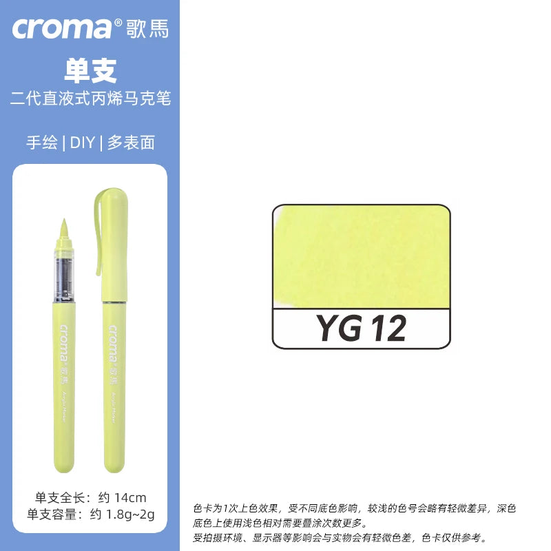 Croma 160 Colors Refillable Acrylic Markers – Washable