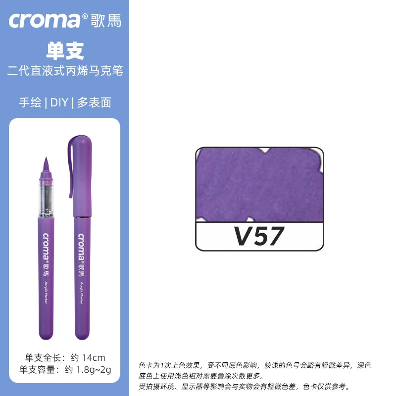 Croma 160 Colors Refillable Acrylic Markers – Washable