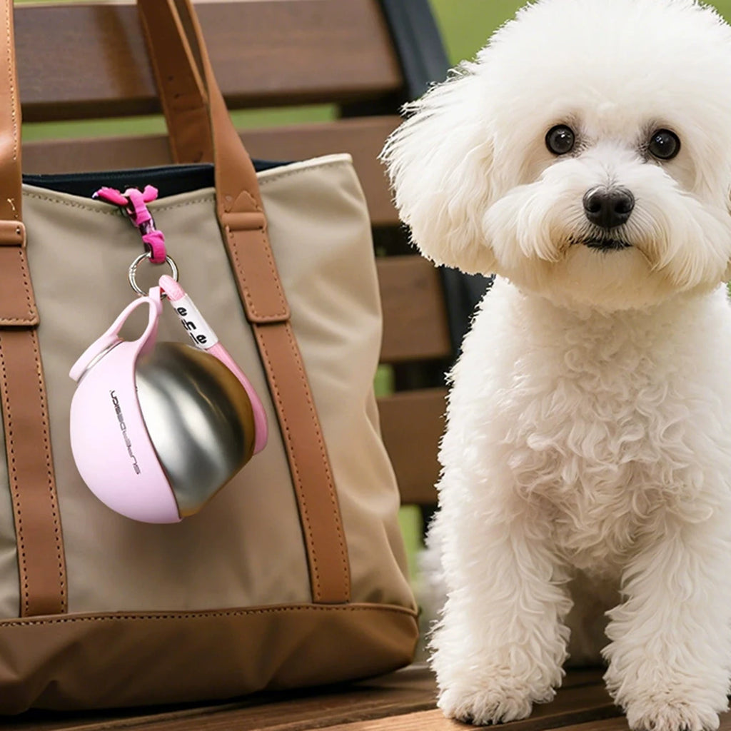 Stainless Steel Collapsible Dog Water Bottle | Portable Ball Bowl