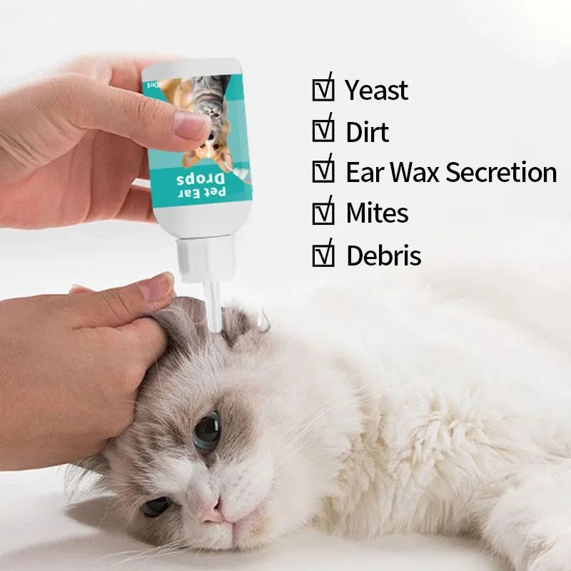 Pet Ear Wash Cleaner for Cats & Dogs | Ear Mite & Odor Care