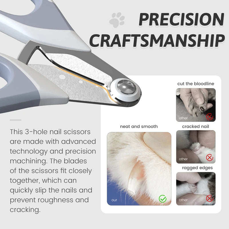 Benepaw 3-Hole Pet Nail Clipper | Safe Grooming for Cats & Small Animals