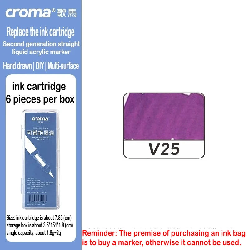 Croma 160/24 Color Replaceable Ink Acrylic Markers