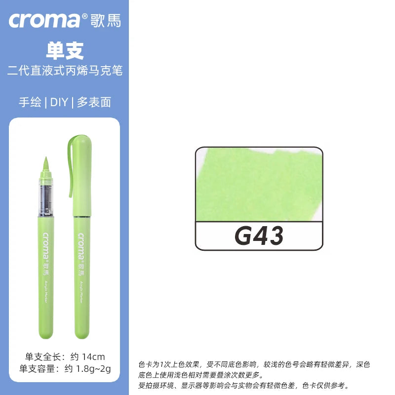 Croma 160 Colors Refillable Acrylic Markers – Washable