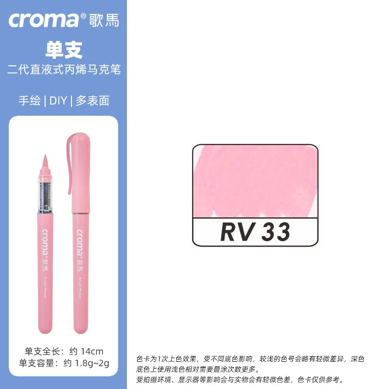 Croma 160 Colors Refillable Acrylic Markers – Washable