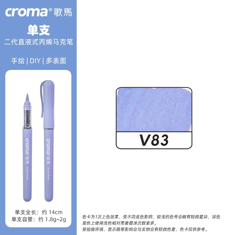 Croma 160 Colors Refillable Acrylic Markers – Washable