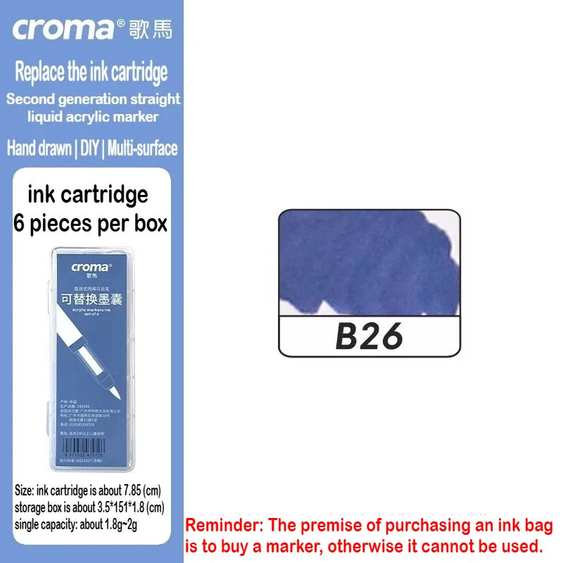 Croma 160/24 Color Replaceable Ink Acrylic Markers