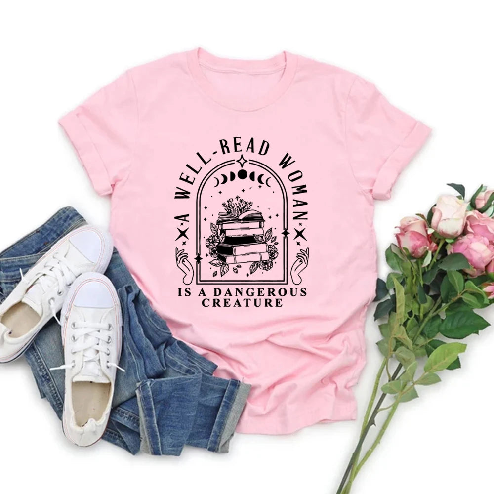 Well Read Woman Graphic T-Shirt – Book Lovers Tee