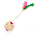 Cat Sisal Scratching Ball with Feather | Interactive Kitten Toy
