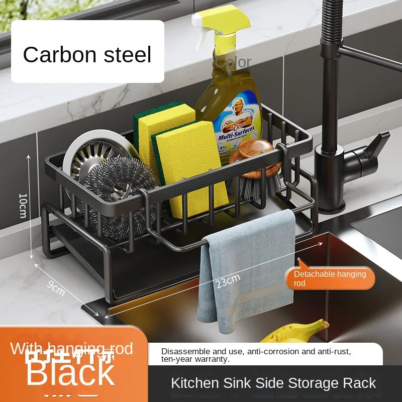 Stainless Steel Sink Drain Rack & Sponge Holder
