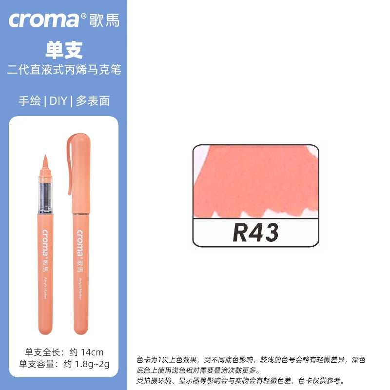 Croma 160 Colors Refillable Acrylic Markers – Washable
