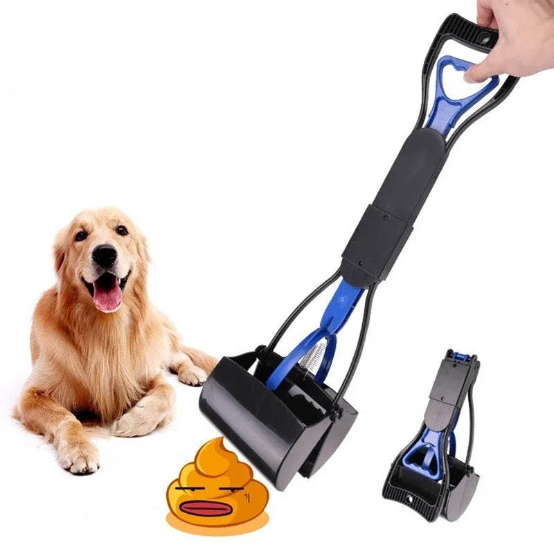 Dog Pooper Scooper | Long Handle Foldable Outdoor Poop Cleaner