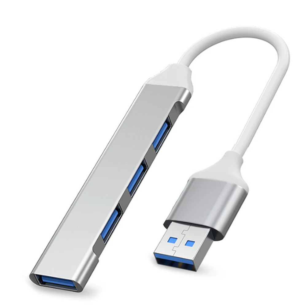 4-Port USB Hub – Type-C 3.1 & USB 3.0 Multi-Splitter Adapter for Laptop & PC