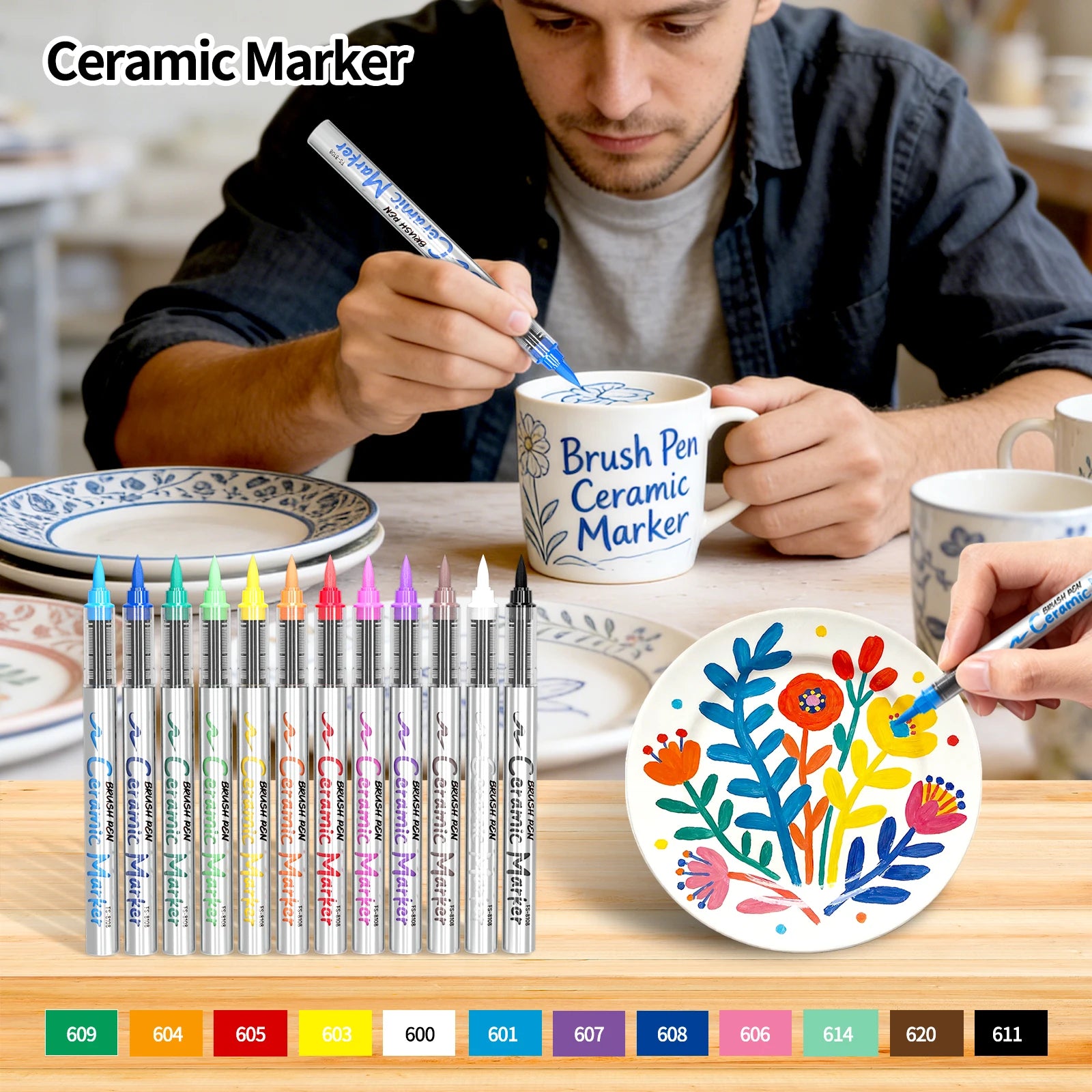 Ceramic & Glass Paint Marker Pens – 12/24/36 Colors