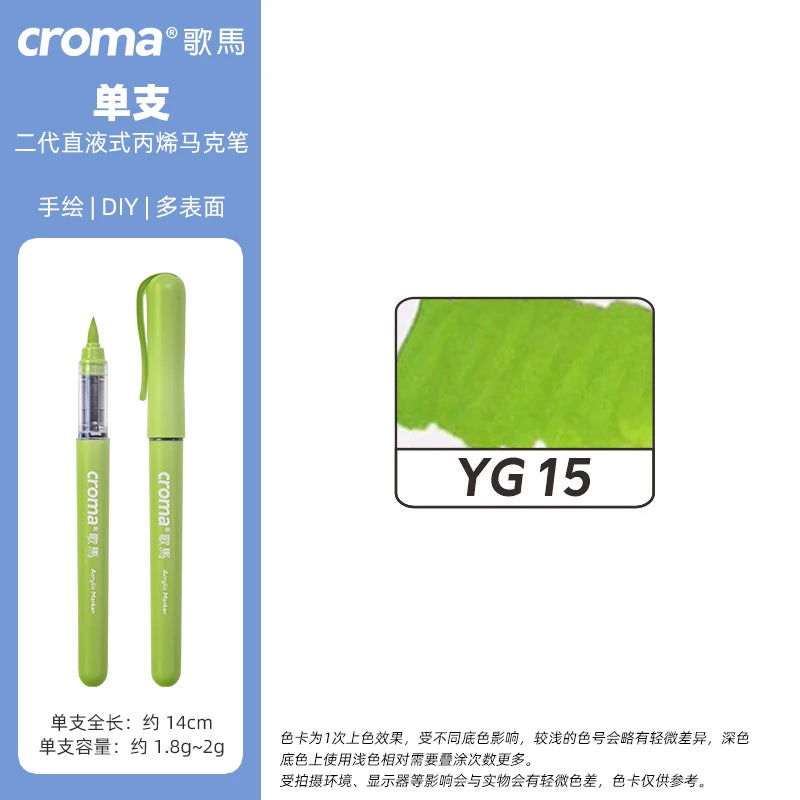 Croma 160 Colors Refillable Acrylic Markers – Washable