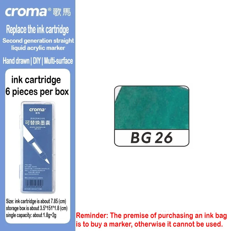 Croma 160/24 Color Replaceable Ink Acrylic Markers