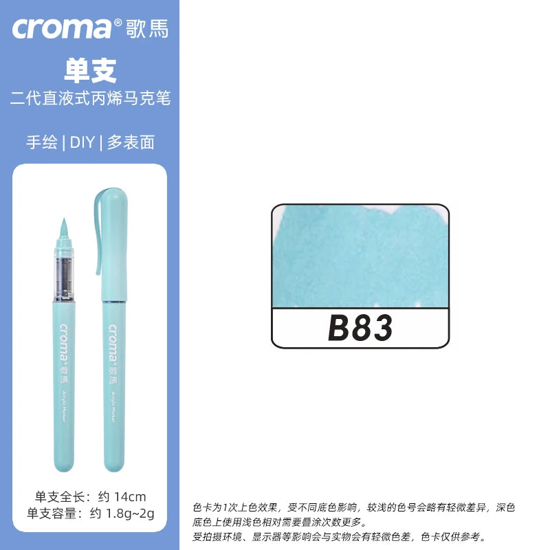 Croma 160 Colors Refillable Acrylic Markers – Washable