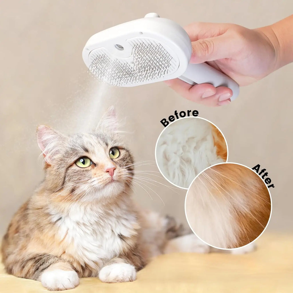 Pet Spray Grooming Comb | Steam Deshedding for Dogs & Cats