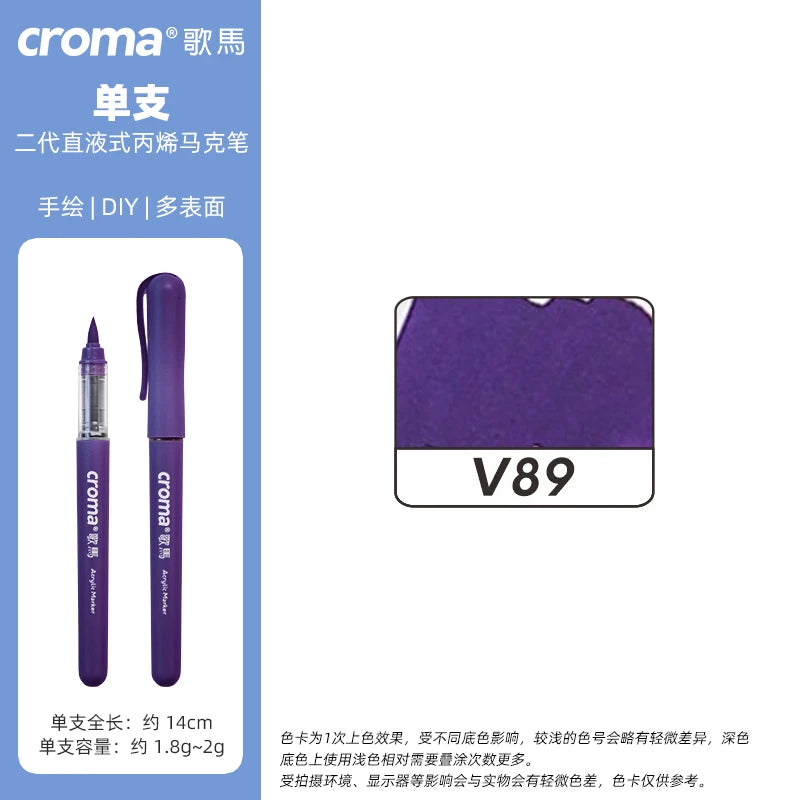 Croma 160 Colors Refillable Acrylic Markers – Washable