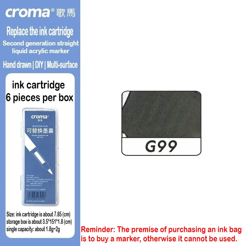 Croma 160/24 Color Replaceable Ink Acrylic Markers