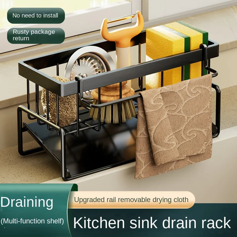 Stainless Steel Sink Drain Rack & Sponge Holder