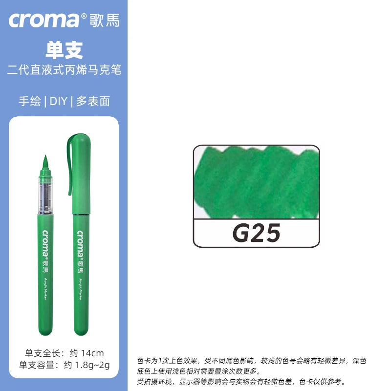 Croma 160 Colors Refillable Acrylic Markers – Washable