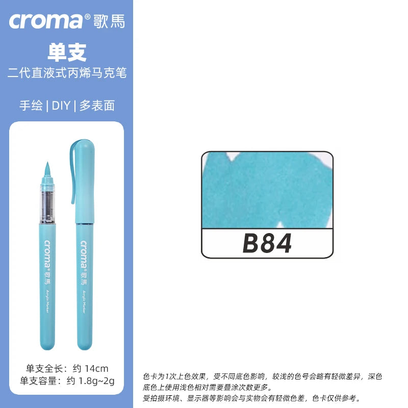 Croma 160 Colors Refillable Acrylic Markers – Washable