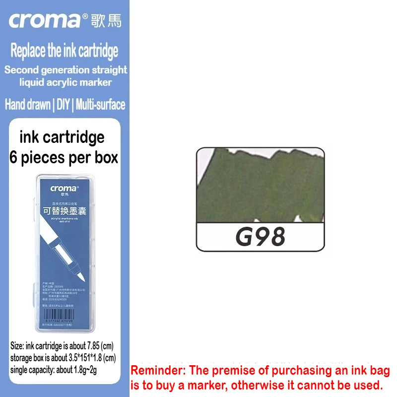 Croma 160/24 Color Replaceable Ink Acrylic Markers