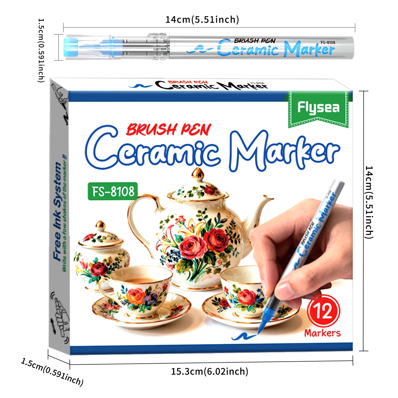 Ceramic & Glass Paint Marker Pens – 12/24/36 Colors