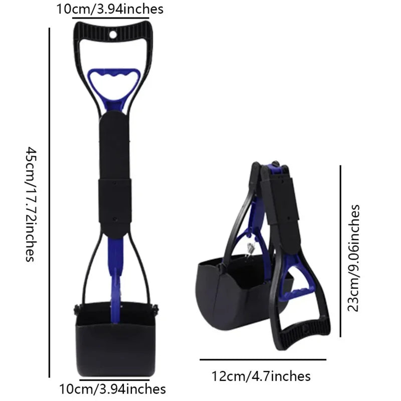 Dog Pooper Scooper | Long Handle Foldable Outdoor Poop Cleaner
