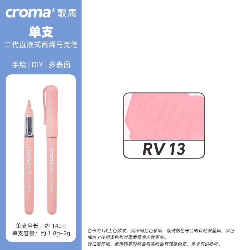Croma 160 Colors Refillable Acrylic Markers – Washable