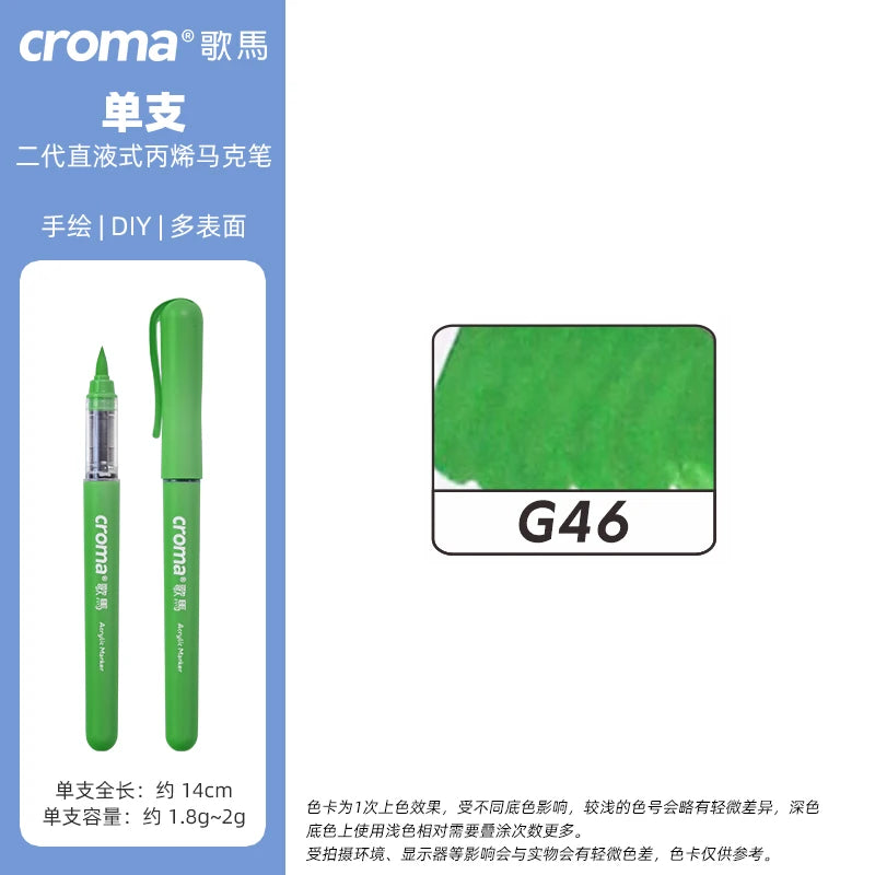 Croma 160 Colors Refillable Acrylic Markers – Washable