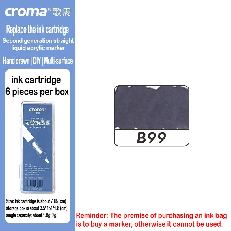 Croma 160/24 Color Replaceable Ink Acrylic Markers