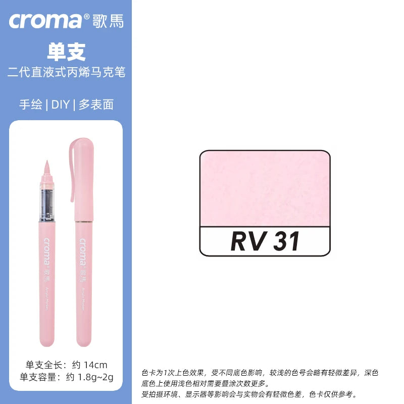 Croma 160 Colors Refillable Acrylic Markers – Washable