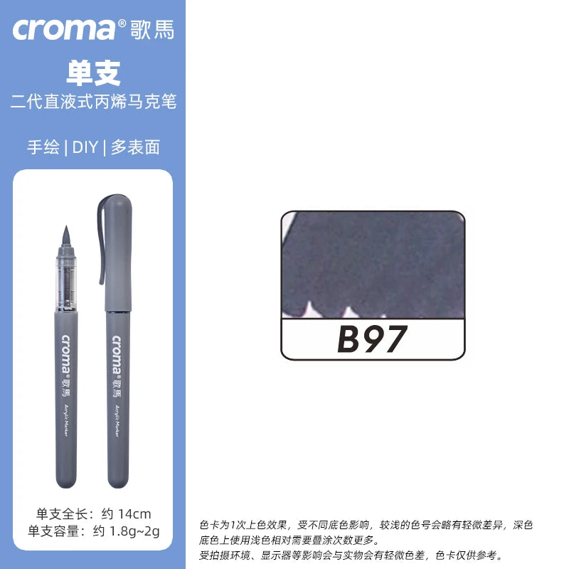 Croma 160 Colors Refillable Acrylic Markers – Washable