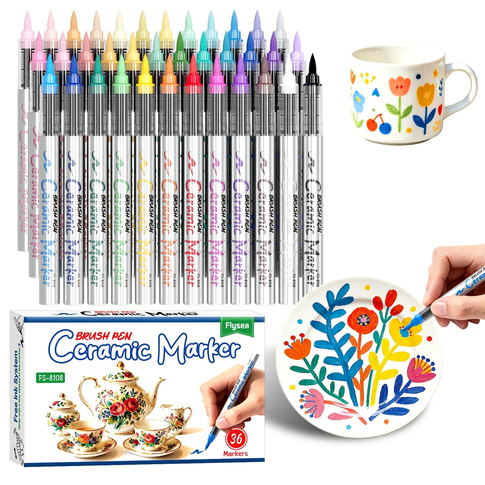 Ceramic & Glass Paint Marker Pens – 12/24/36 Colors