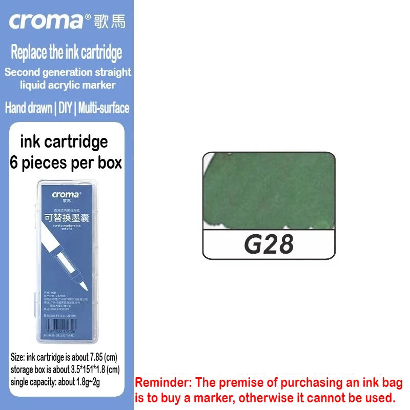 Croma 160/24 Color Replaceable Ink Acrylic Markers