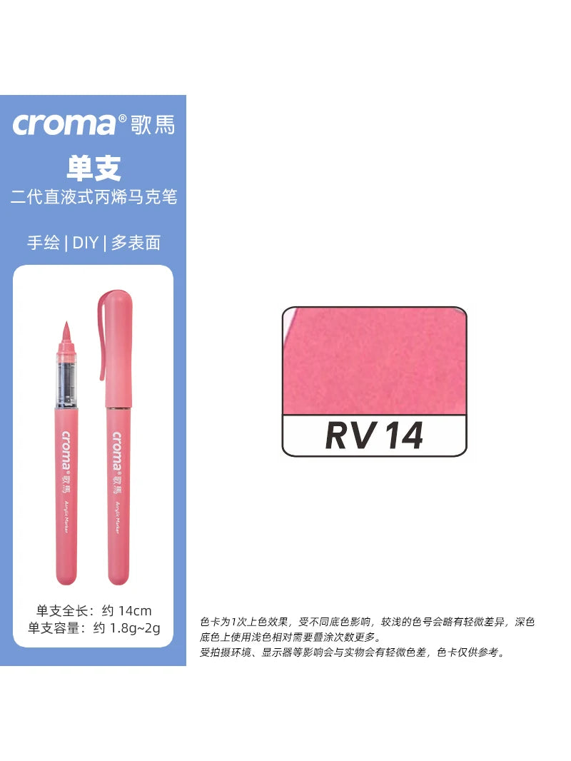 Croma 160 Colors Refillable Acrylic Markers – Washable