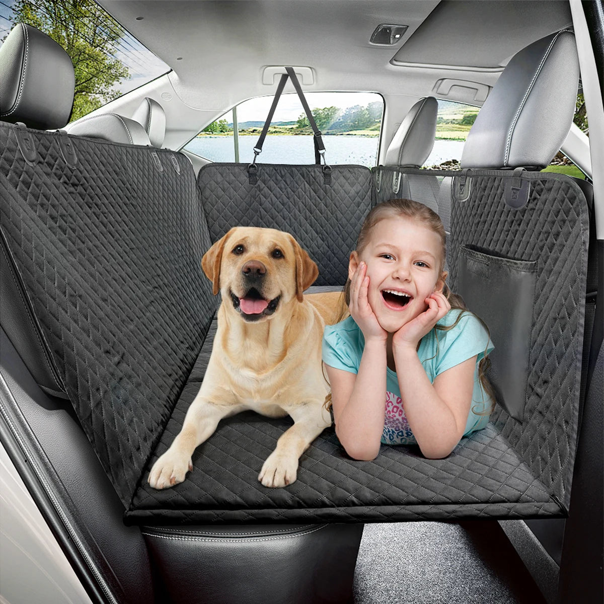 Dog Car Back Seat Extender | Waterproof Hammock Safety Mat