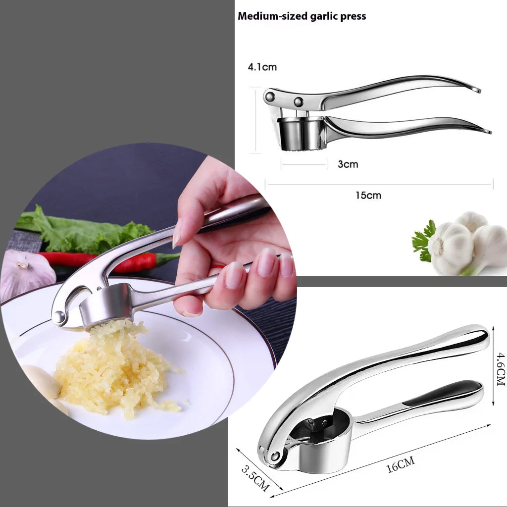 Stainless Steel Garlic Press & Smasher