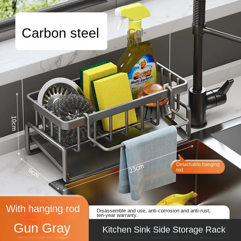 Stainless Steel Sink Drain Rack & Sponge Holder