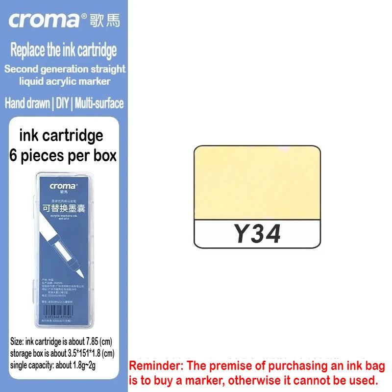 Croma 160/24 Color Replaceable Ink Acrylic Markers