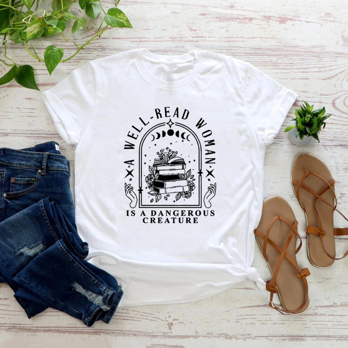 Well Read Woman Graphic T-Shirt – Book Lovers Tee