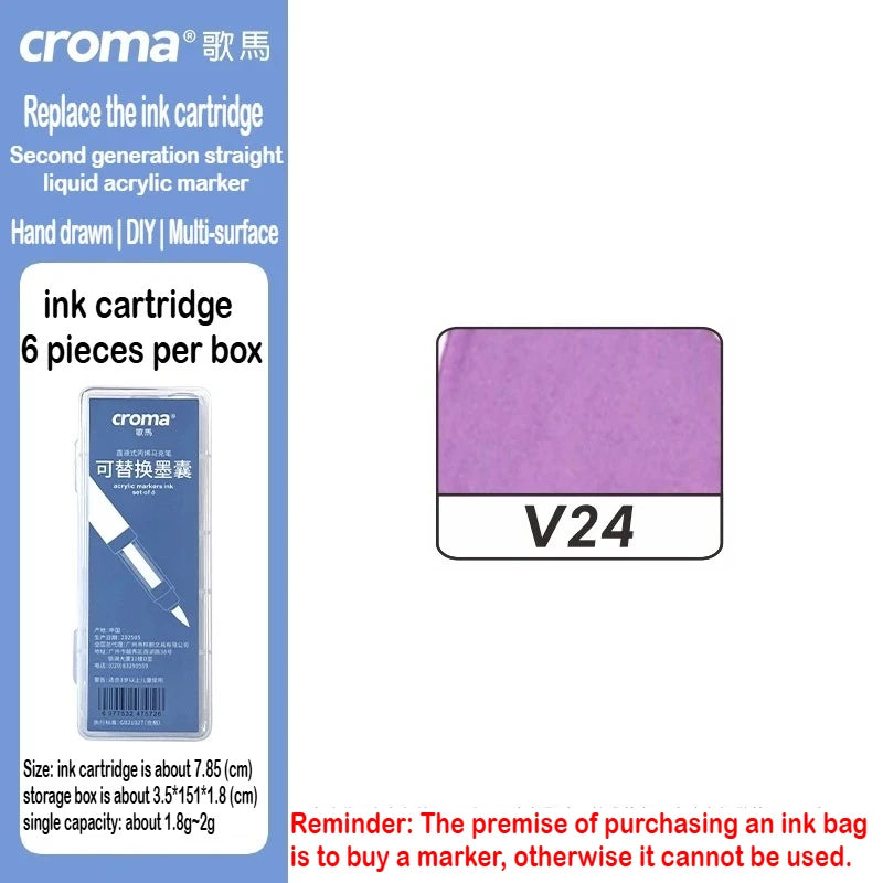 Croma 160/24 Color Replaceable Ink Acrylic Markers