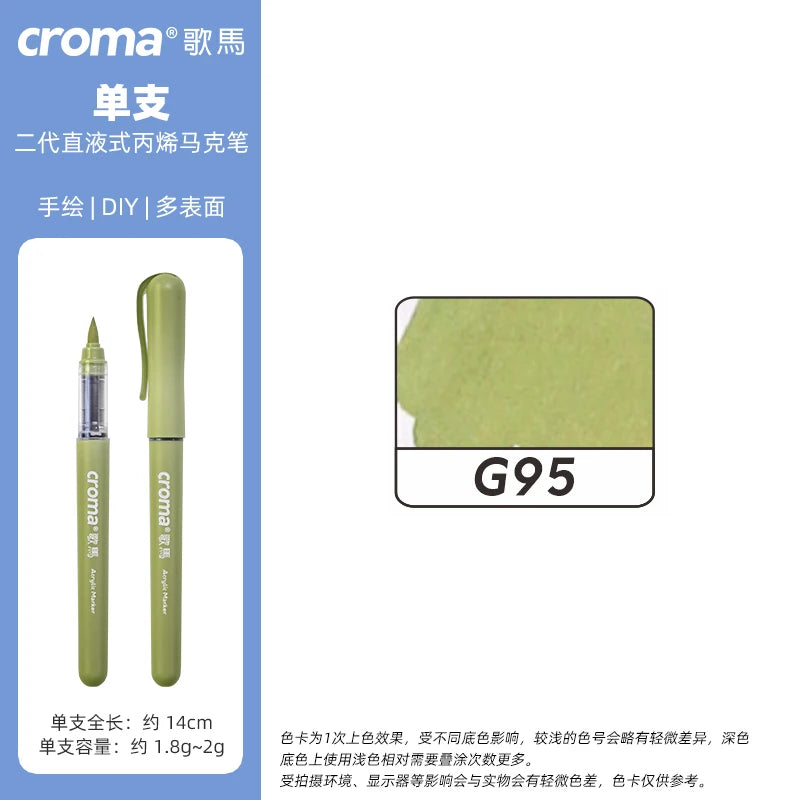Croma 160 Colors Refillable Acrylic Markers – Washable