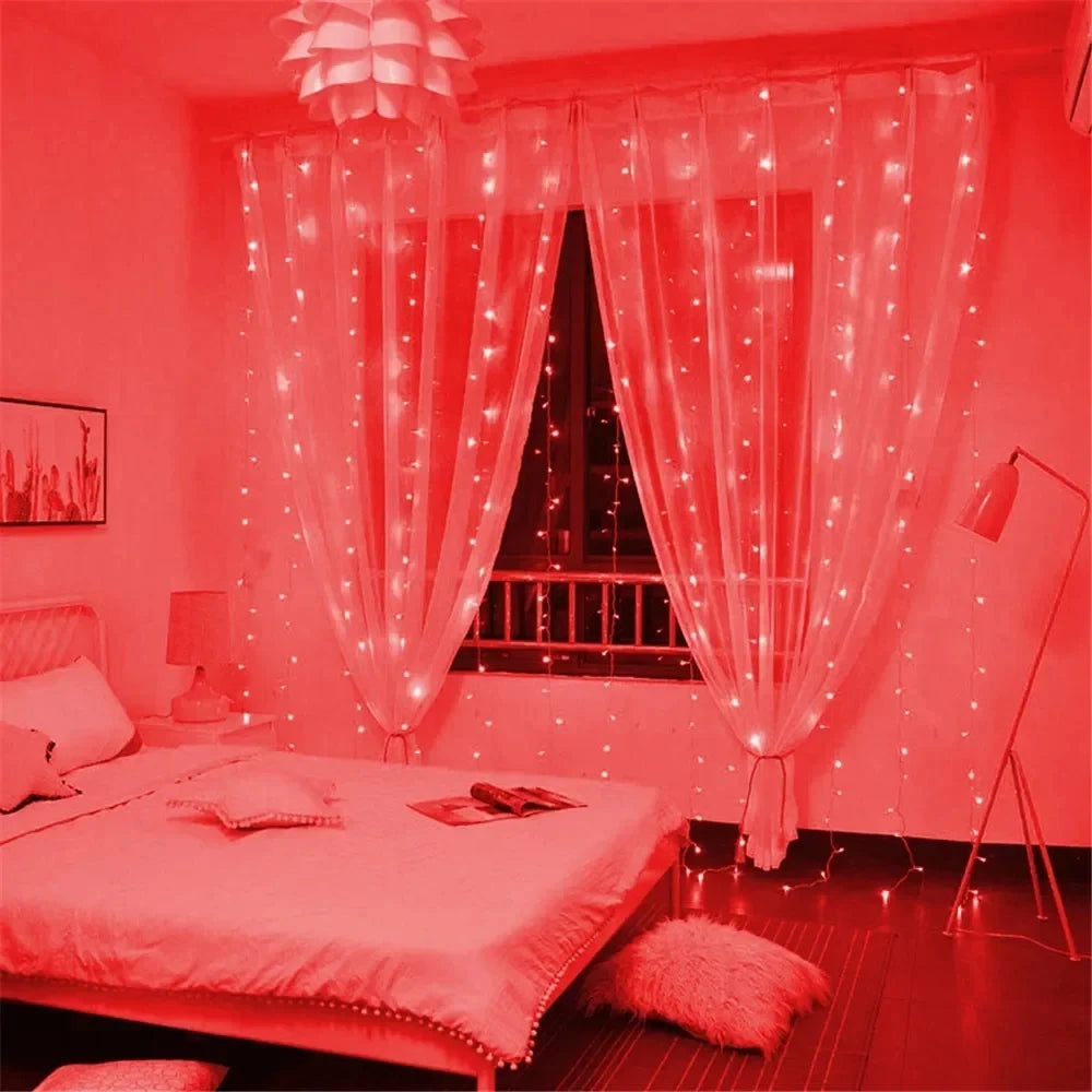 USB LED Curtain Lights – 8 Modes Remote Ramadan Decor
