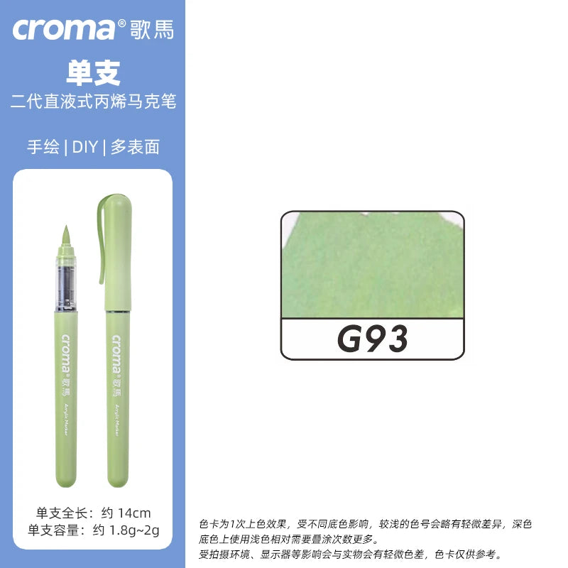 Croma 160 Colors Refillable Acrylic Markers – Washable