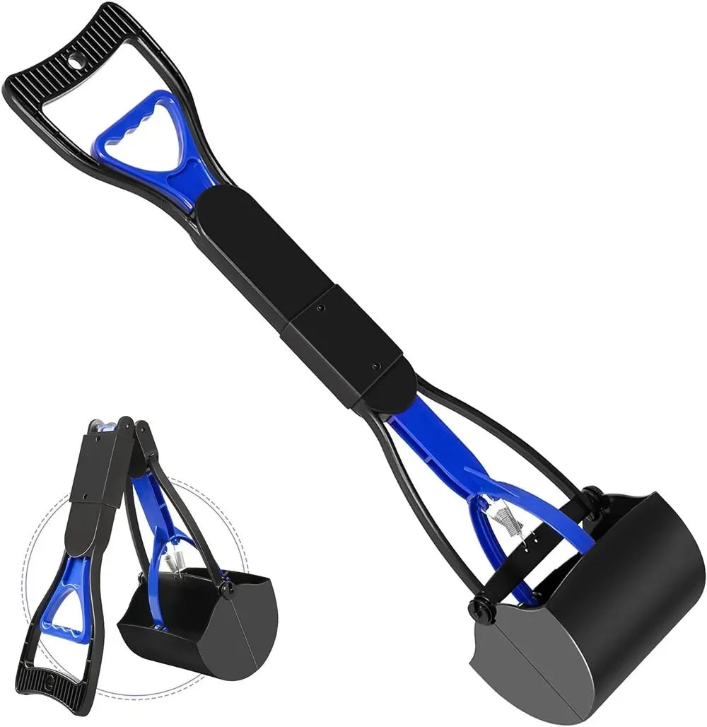 Dog Pooper Scooper | Long Handle Foldable Outdoor Poop Cleaner