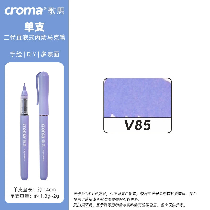 Croma 160 Colors Refillable Acrylic Markers – Washable