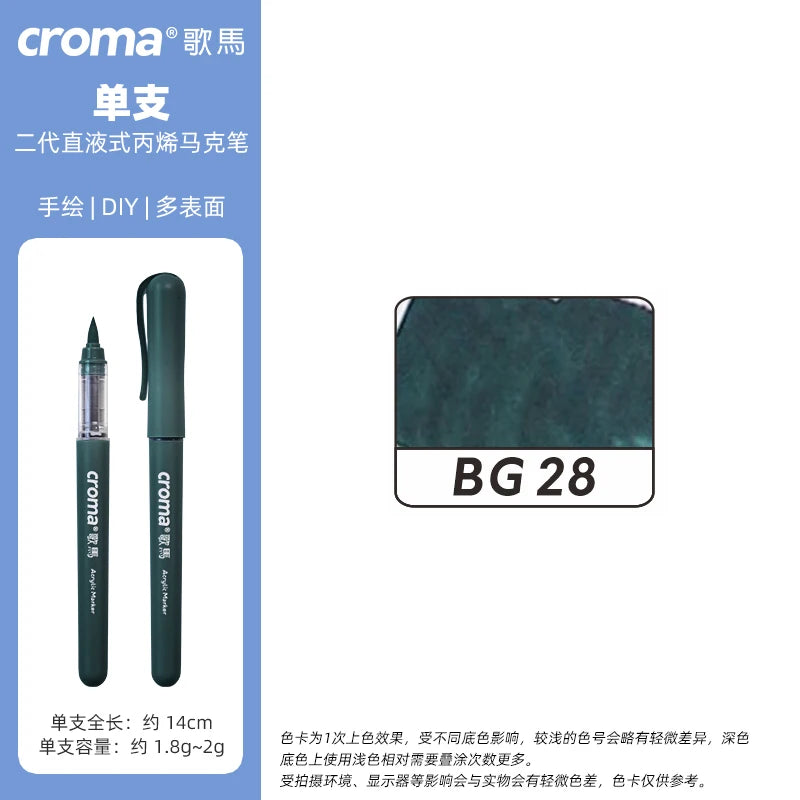 Croma 160 Colors Refillable Acrylic Markers – Washable