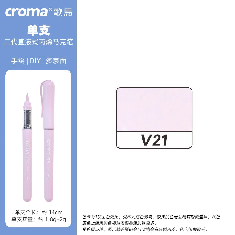 Croma 160 Colors Refillable Acrylic Markers – Washable